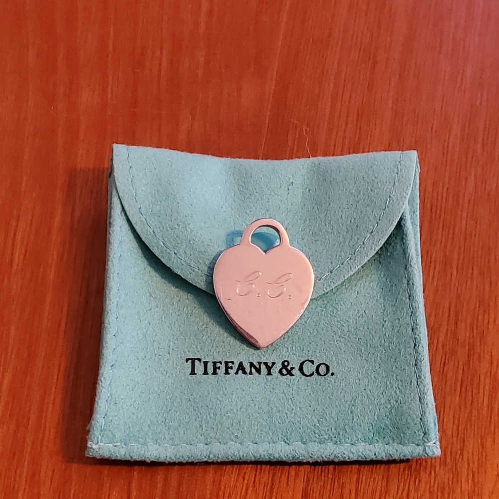 EUC Tiffany & Co "CC" Engraved Pendant